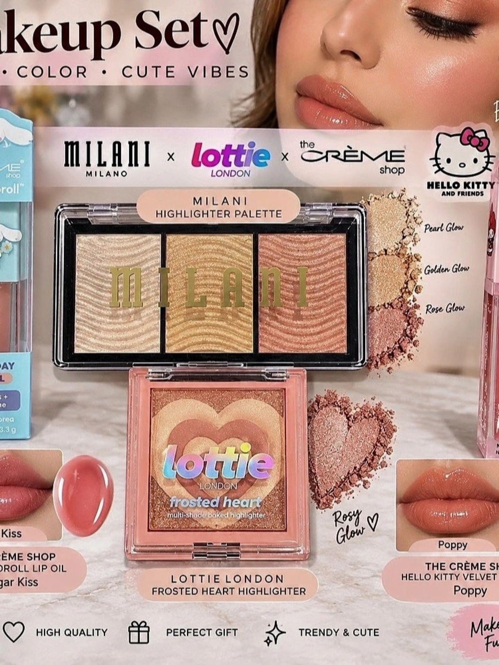Milani Stellar Lights Makeup Set Pink & Blue NWT
